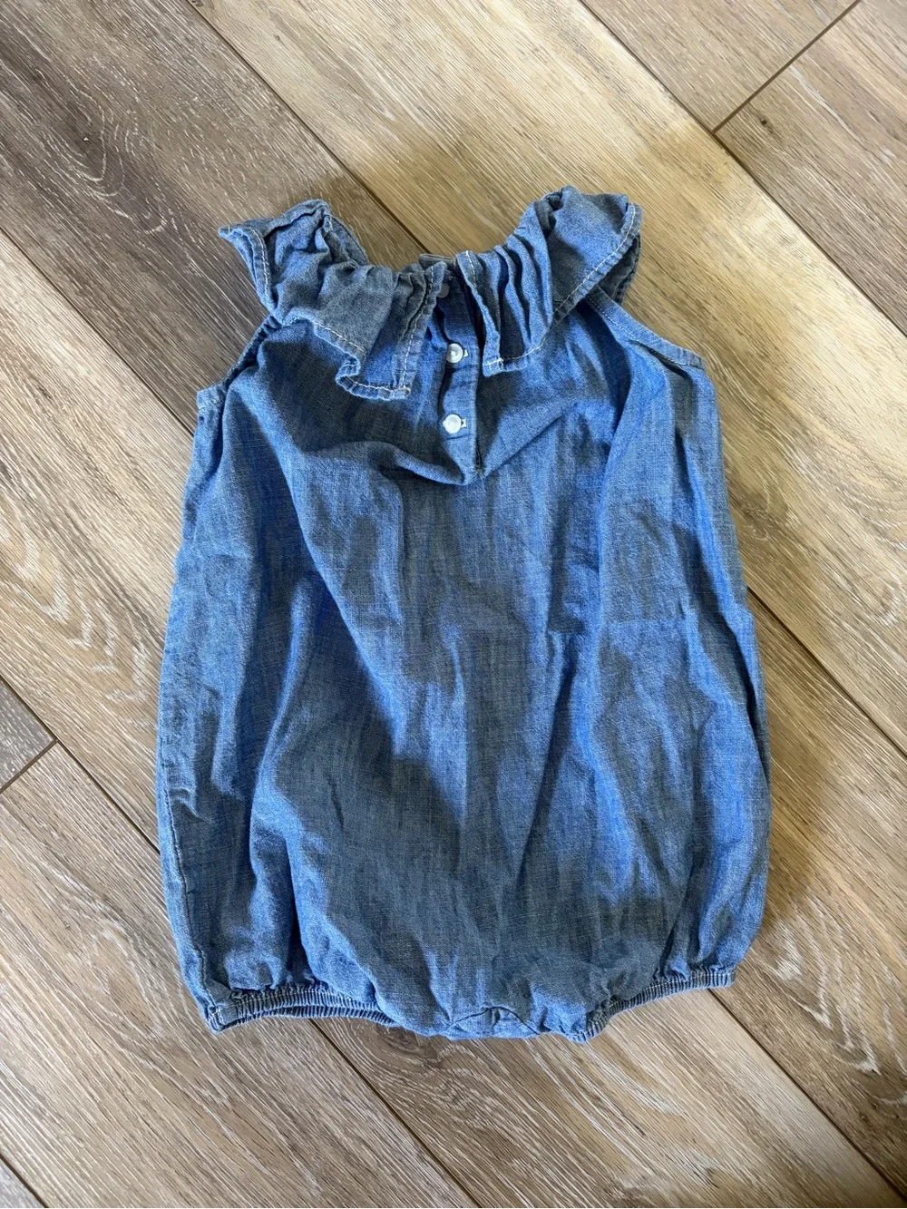 Ralph Lauren Cotton Chambray Baby Bubble Romper